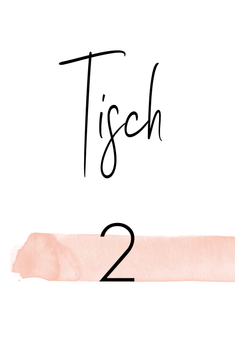 Stilvolle Tischkarte "Rosa Aquarell"