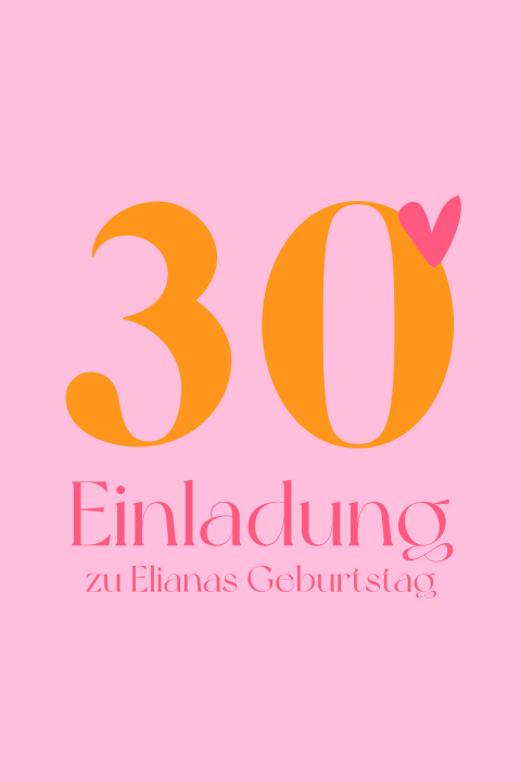 Sommerliche Geburtstagseinladung in Pink mit Herz