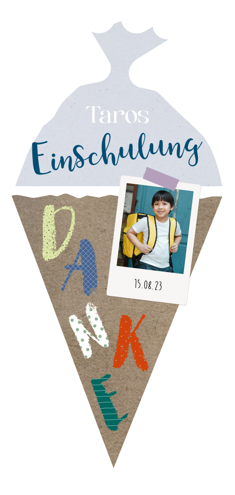 Dankeskarte Einschulung Schultüte
