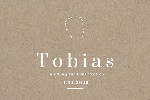 Konfirmationskarte mit Silhouette auf Kraftpapier