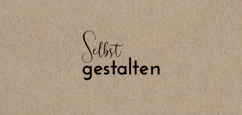 Kraft-Look Dankeskarte zur Einschulung selbst gestalten Panorama-Karte