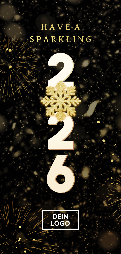 Geschäftliche Weihnachtskarte mit Goldfolie und runden Ecken