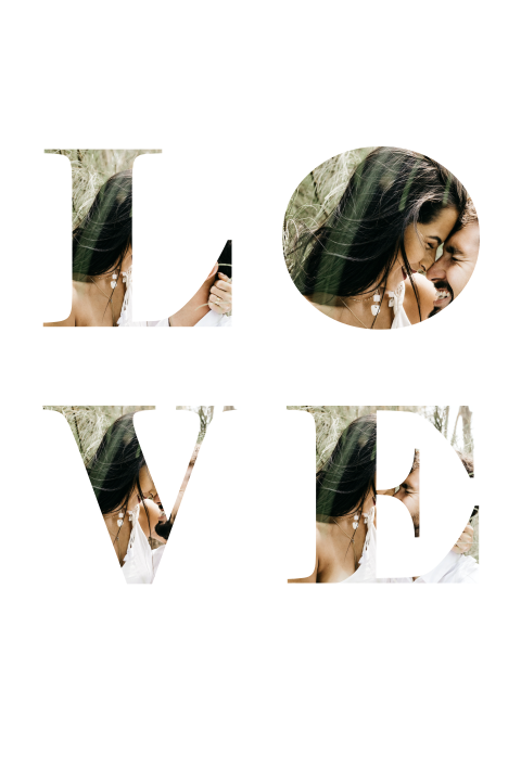 Hochformat Dankeskarte LOVE