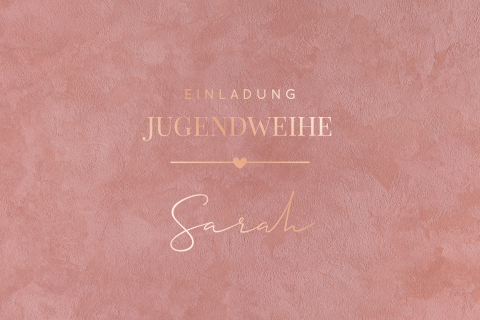 Einladung zur Jugendweihe im Velvet-Look