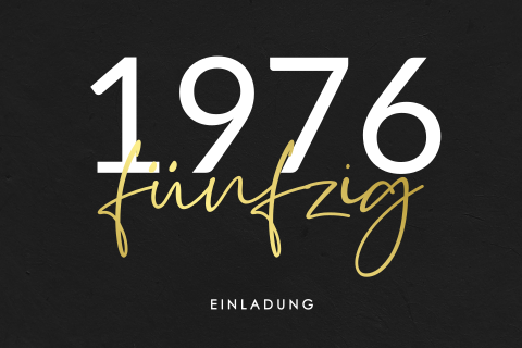 Stilvolle Einladung zum 50. mit Foliendruck
