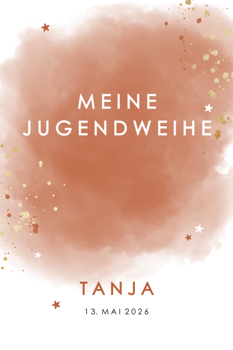 Einladung zur Jugendweihe im Rot-Gold-Look