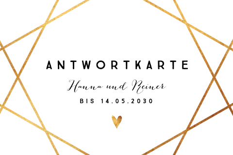 Antwortkarte "Pretty Geometrie" im Postkartenstil