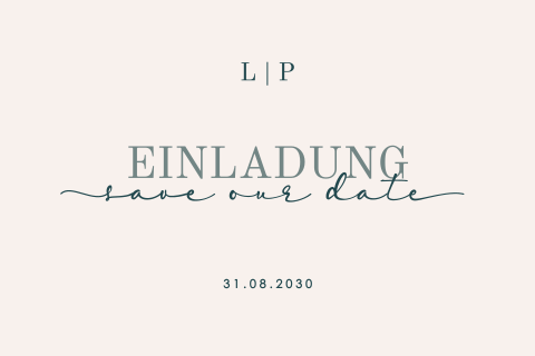Dezente Save our date-Karte mit schönen Schriftzügen