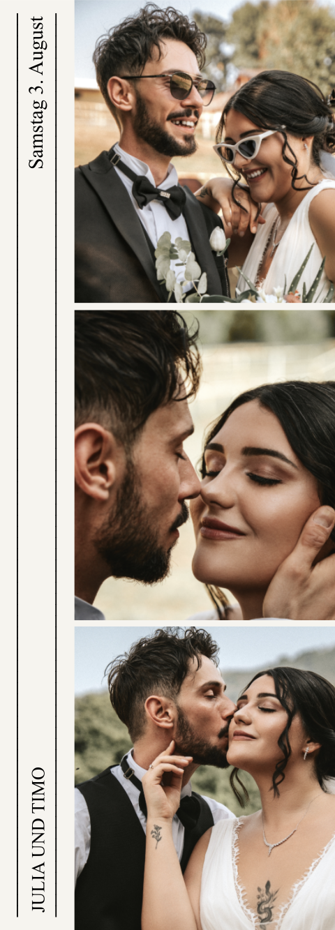 Fotostreifen Dankeskarte im Zeitungs-Look | Set von 3 Stück