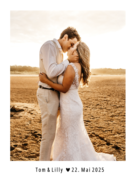 Hochzeitsposter mit Foto und Datum