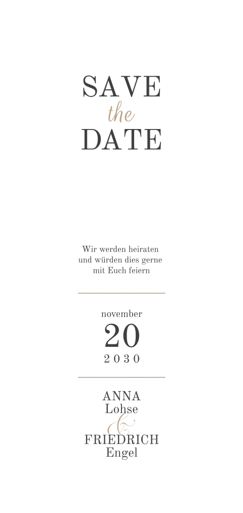 Schlichte Save the Date Karte mit großem Foto