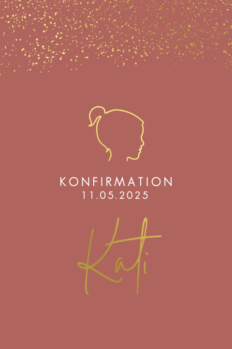 Einladung zur Konfirmation mit Golden Sparkle
