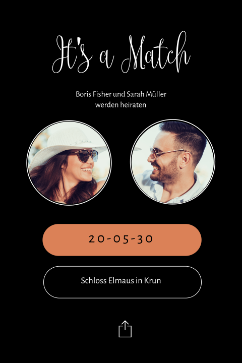 Auffällige Hochzeitseinladung It's a Match