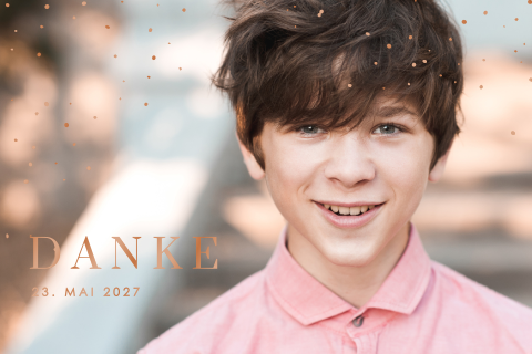 Danksagung zur Konfirmation mit Foto und Hochglanzverdelung