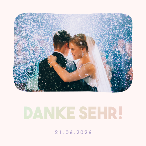 Dankeskarte mit holografischer Folie und Foto