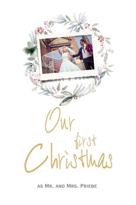 Dankes- und Weihnachtskarte "Wir haben geheiratet"