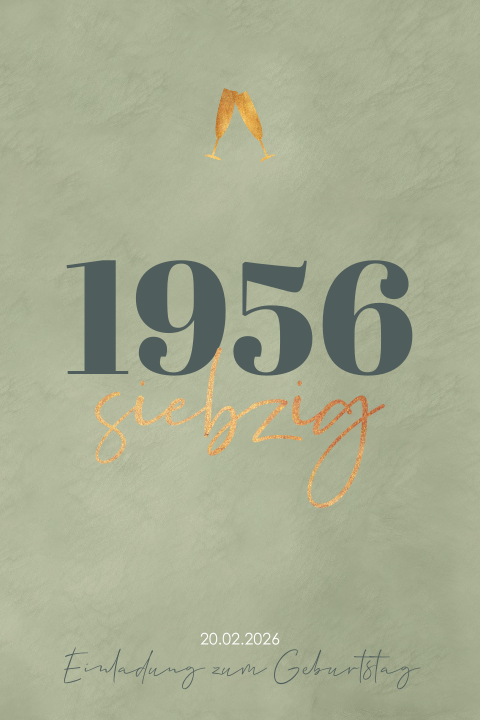 Einladung 70 Jahre Geburtstag Velvet Look Hintergrund und Jahreszahl