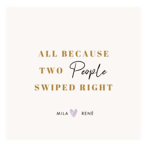 Hochzeitsposter "All Because Two People Swiped Right"