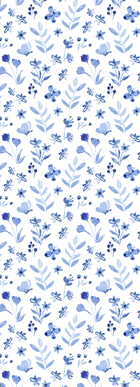 Transparentpapier Umschlag mit blauen Blumen