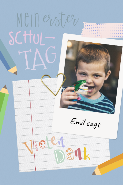 Dankeskarte zur Einschulung - Mein Schulstart