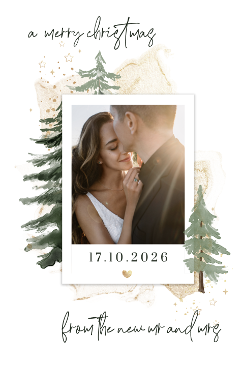 Weihnachtliche Dankeskarte Hochzeit