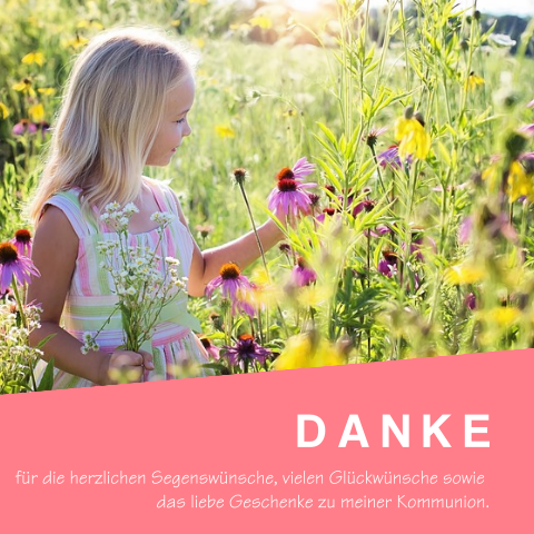 Danksagung zur Erstkommunion mit Foto