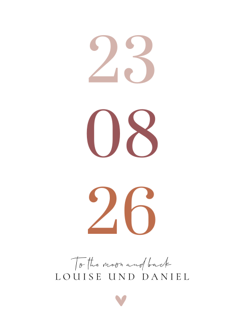 Typografisches Hochzeitsposter mit Datum in Erdetönen