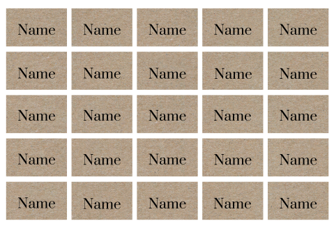 25 Namenskarten 8x5 cm im Kraft-Look
