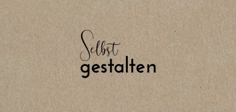 Kraft-Look Dankeskarten zum Geburtstag selbst gestalten Panorama-Karte
