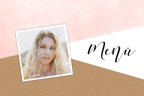 Menükarte fur Konfirmation mit Platz für ein eigenes Foto