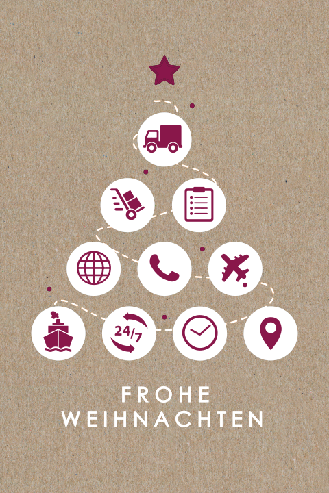 Business-Weihnachtskarte mit originellem Weihnachtsbaum