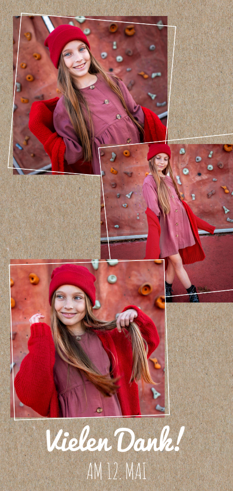 Dankeskarte Konfirmation mit Fotos und Kraftlook