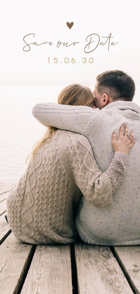 Schlichte Save our Date Karte im Sandton mit runden Ecken