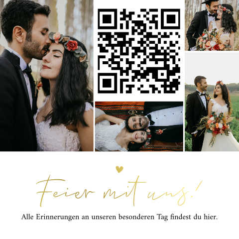 Dankeskarte Qr-Code Karte 4 Fotos