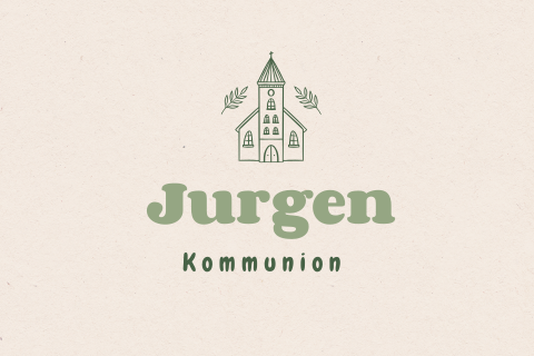 Schlichte Kommunionseinladung mit zarter Illustration