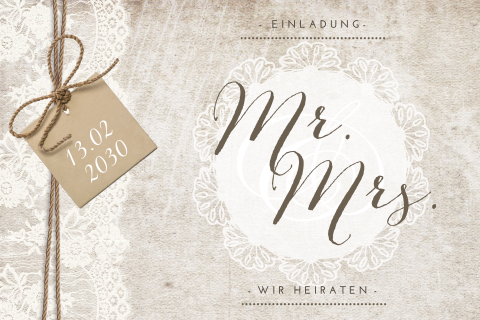 Einladung zur Hochzeit im modernen Vintage-Look