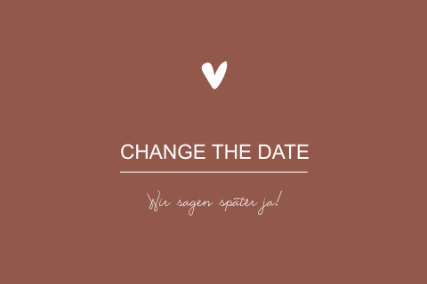 Stilvolle Change the Date Karte mit dezentem Herz