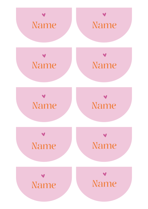 Colorblocking Namenskarten in Bogenform mit optionalem Menükarte