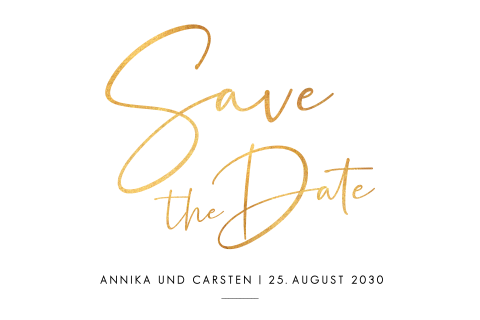 Save the date Karte mit glanzvollem Text