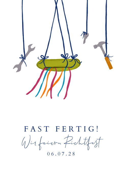 Doppelseitige Einladung zum Richtfest