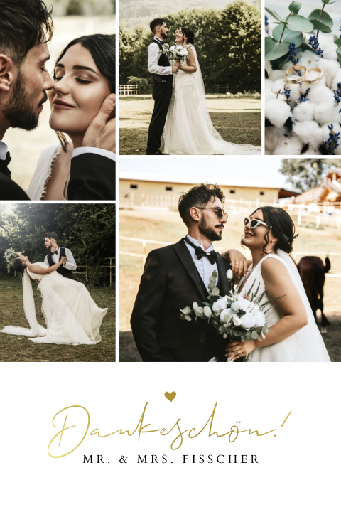 Klappkarte Dankeskarte Hochzeit 5 Fotos