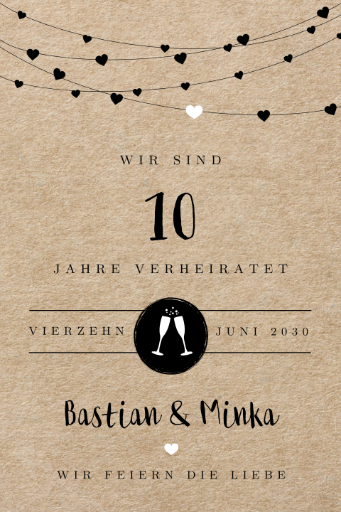 Jubiläumseinladung mit Girlanden auf Kraftoptik