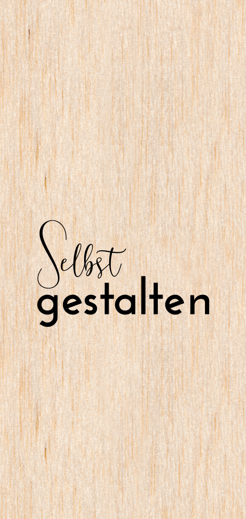 Holz Einladung einfaches längliches Hochformat