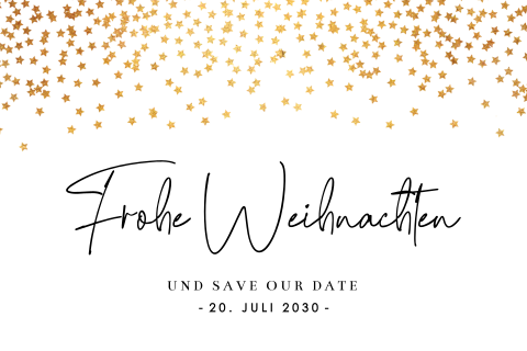 Save the Date im Weihnachtsstil mit Sternen