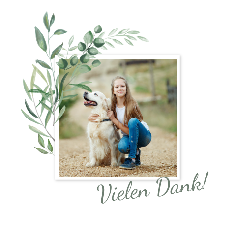 Danksagung zur Konfirmation mit Zweigen und Foto