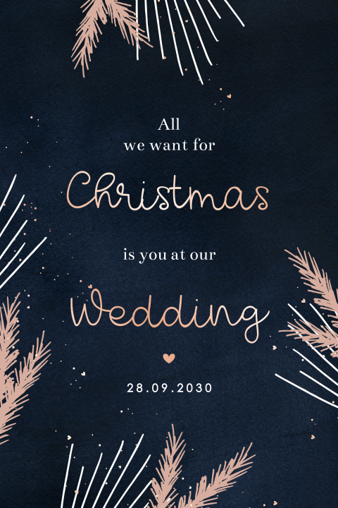 Schöne Weihnachten Save the Date mit Folie