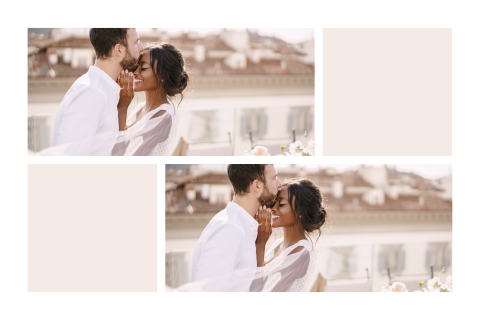 Hochzeitseinladung rechteckig mit Panoramafotos, selbst gestalten