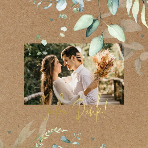Botanische Dankeskarte mit Foto im Kraftlook