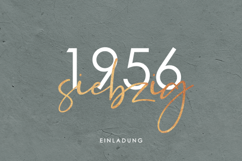 Einladung zum 70 mit dekorativem grauem Hintergrund