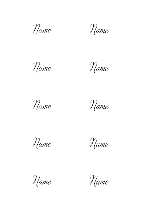 Namenskarten zur Hochzeit in Bogenform